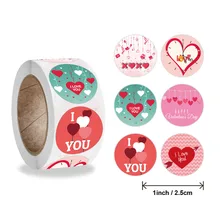 Изысканные круглые наклейки I Love You 50 500 шт. для Дня Святого