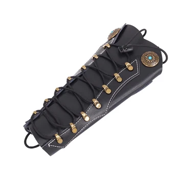 

High Quality Archery Accessories Cow Leather Thickened Arm Protector for Traditional Recurve Bow Hunting