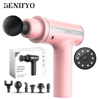 

LCD Display Massage Gun Deep Muscle Vibrating Massager Tissue Body Massage Relaxation Slimming Shaping Pain Relief Fascia gun