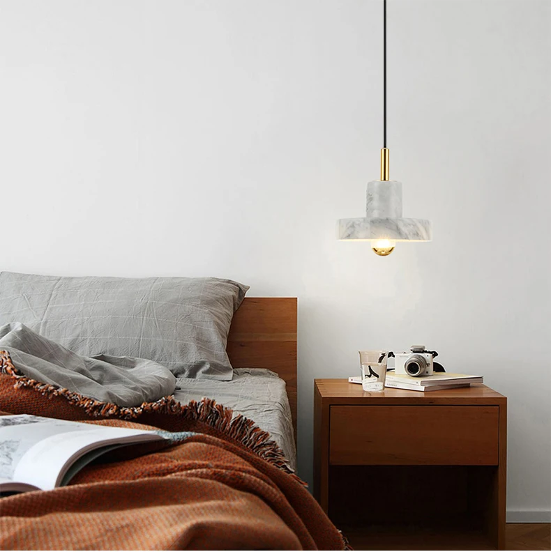 

Nordic Post Modern Marble Pendant Light Simple Marble Luxury Bar Dining Room Bedroom Bedside Lamp Bed hanglamp