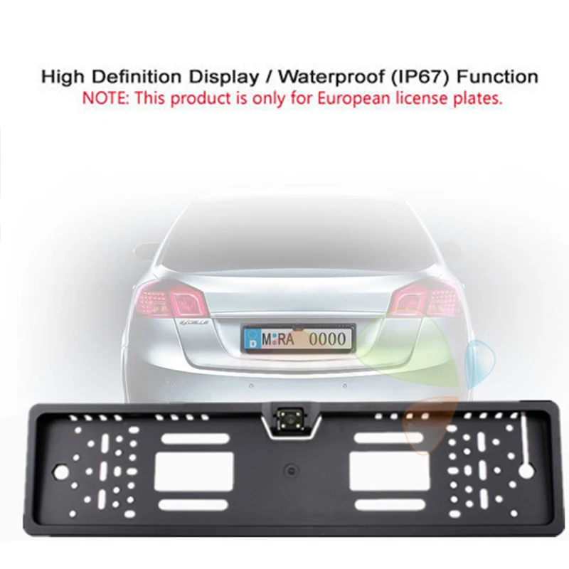 Авто парктроник ЕС Автомобильный номерной знак рамка HD ночное видение Автомобильная камера заднего вида обратная камера заднего вида с 4 Led светильник
