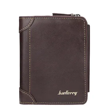 

Luxury Leather Vintage Men Wallet Coin Pocket Zipper&Hasp Small Wallets Man Purse Card Holder Male Clutch Money Bag Carteira