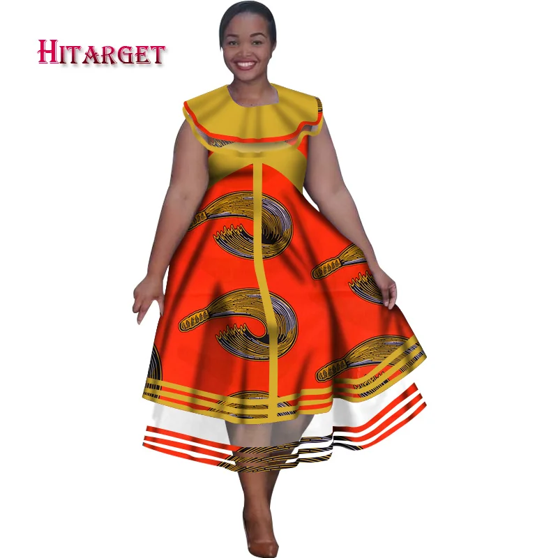 Африканские платья с принтом для женщин, Длинные Макси платья с оборками, Дашики, плюс размер 5XL, африканские женские платья "Анкара" WY5289 - Цвет: 14
