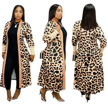 Модное осенне-зимнее женское пальто с леопардовым принтом, с длинным рукавом, сексуальное Клубное Женское пальто, открытая стежка, уличная одежда, верхняя одежда, куртка