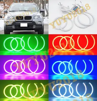 

RF MultiColor RGB LED angel eye halo rings for BMW X5 E70 2007-2013 Xenon Headlight Corona Flash Devil Demon eyes DRL lamp