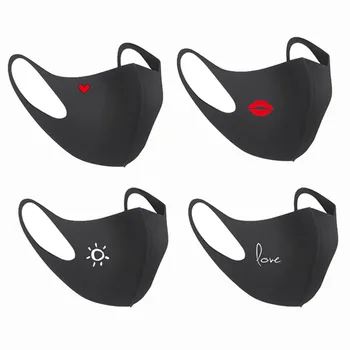 

Women Men Washable Mouth Mask Cartoon Patterned Dustproof Cotton Half Face Cover M6CD