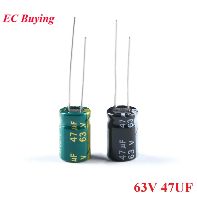 50pcs DIP Electrolytic Capacitor 63V 47UF ± 20% 8*12mm Aluminum 8x12mm | Электронные компоненты и принадлежности