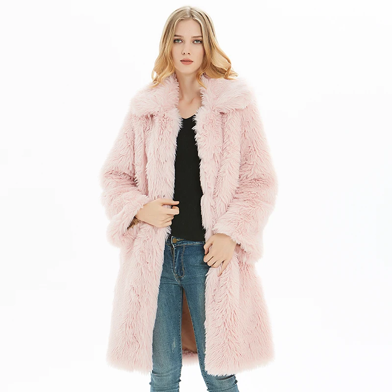 

Liva girl Winter red pink teddy coat women faux fur coat vintage Thick Warm long winter coat women teddy jacket lady outwear