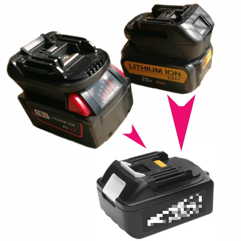 Адаптер аккумулятора от 18 В до 20 в для Dewalt DCB200 DCB205 литий ионный аккумулятор mikклюк