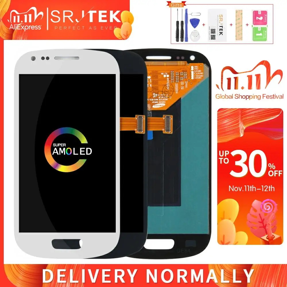 Сенсорный ЖК дисплей с дигитайзером для Samsung galaxy S3 Mini i8190 сенсорное стекло в сборе