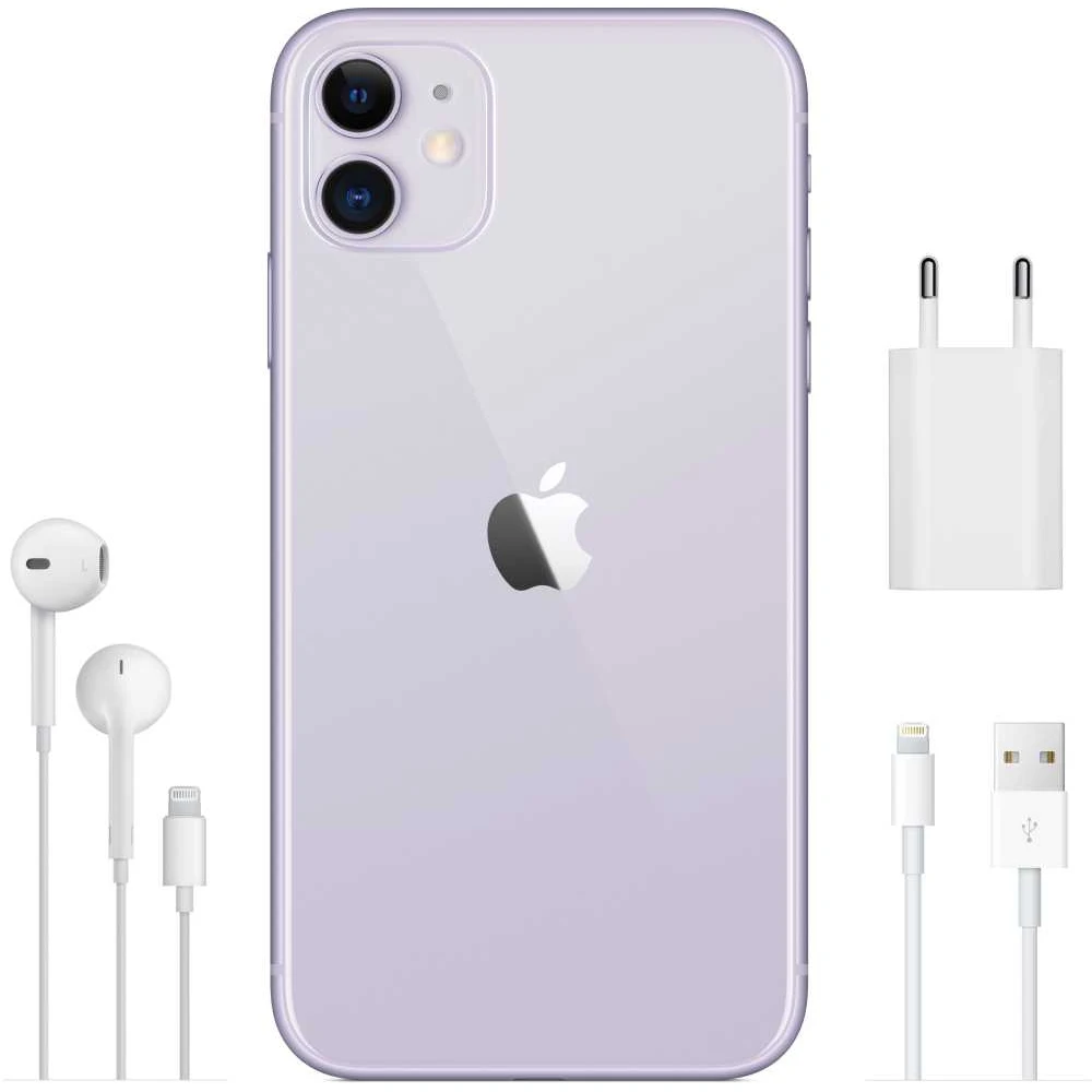Смартфон Apple iPhone 11 MWMC2RU/A 256Gb пурпурный 3G 4G 1Sim 6.1" IPS 828x1792 iOS 13 12Mpix 802.11