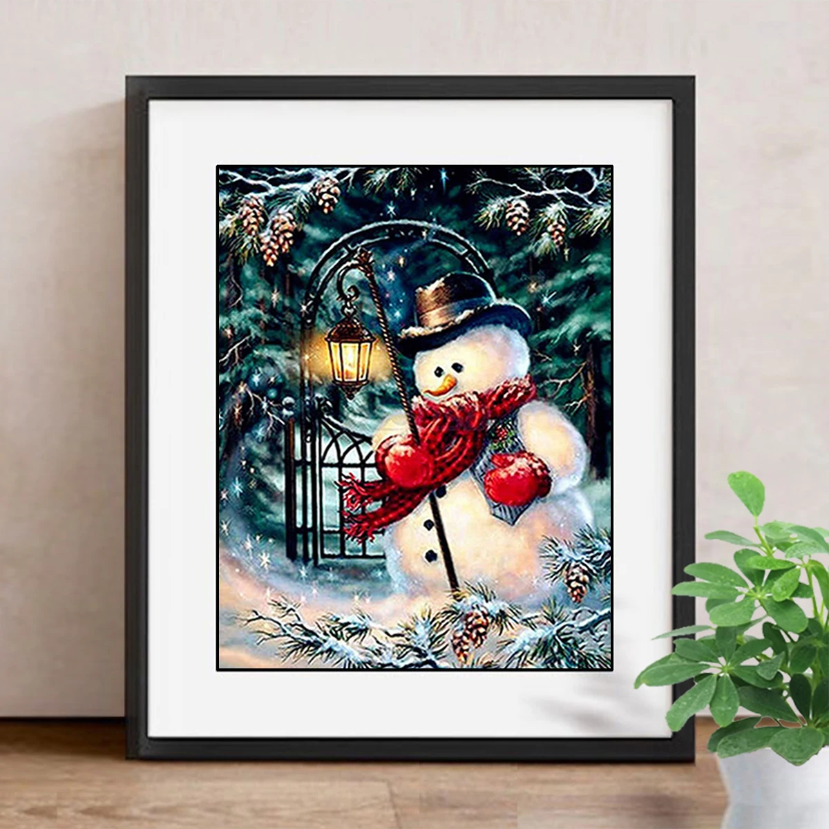 Nabi 5D Diamond Painting Snowman DIY Embroidery Christmas Full Square Drill Wall Stickers Picture of Rhinestone Cartoon | Дом и сад