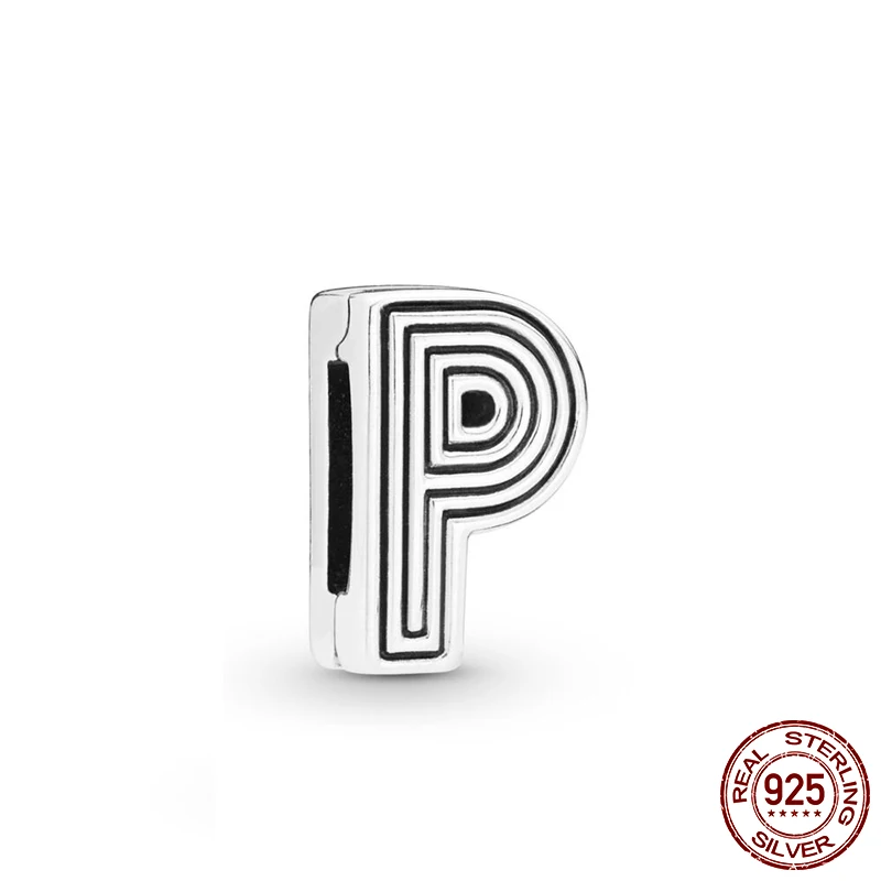 

2019 New Arrival 100% 925 Sterling Silver Beads,Reflexion Letter P Clip Charms fit Original Pandora Bracelets Women DIY Jewelr