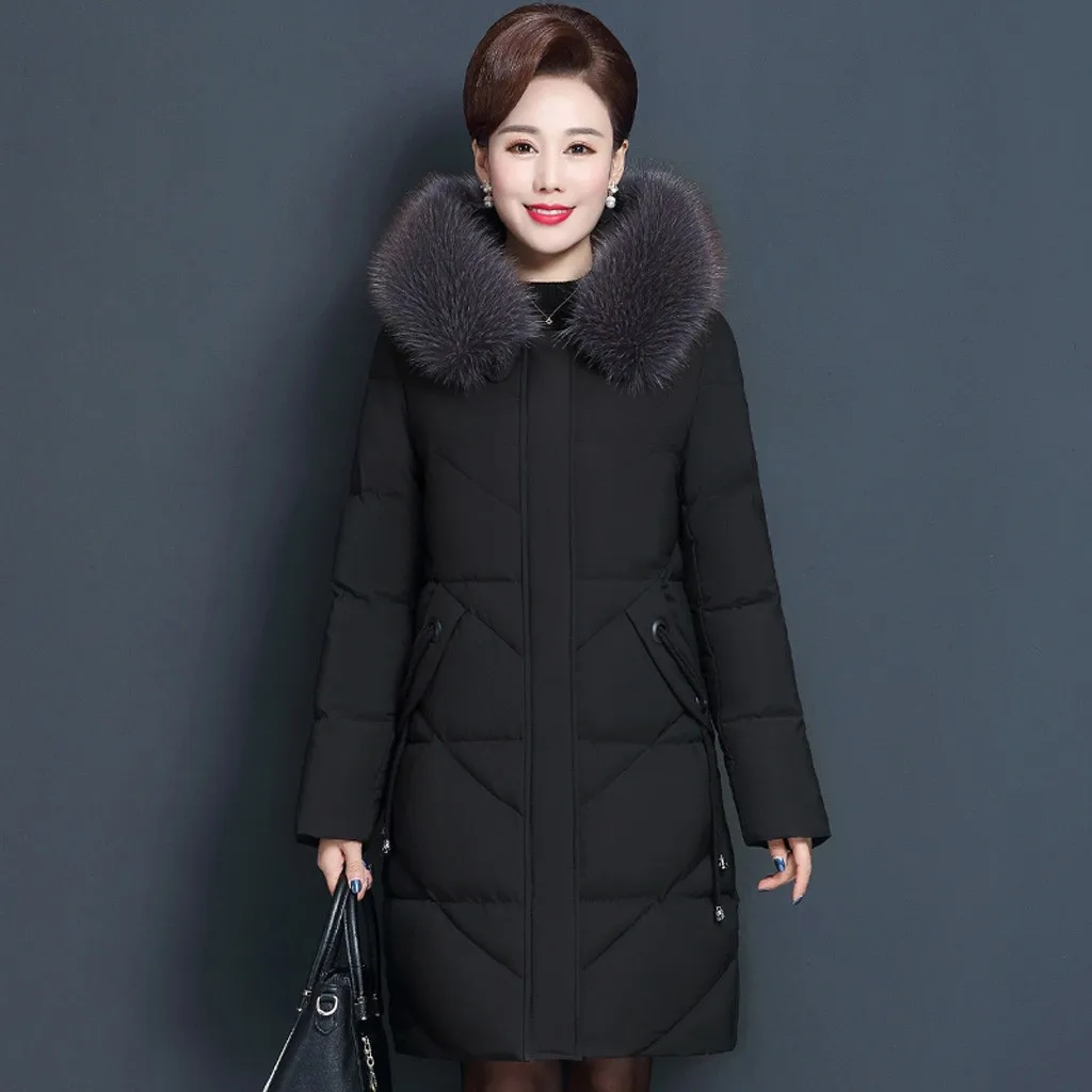 Зимняя женская куртка, 7XL, большой искусственный мех, с капюшоном, толстая пуховая парка, х-Длинная женская куртка, пальто, тонкая теплая верхняя одежда, новая мода 19Nov