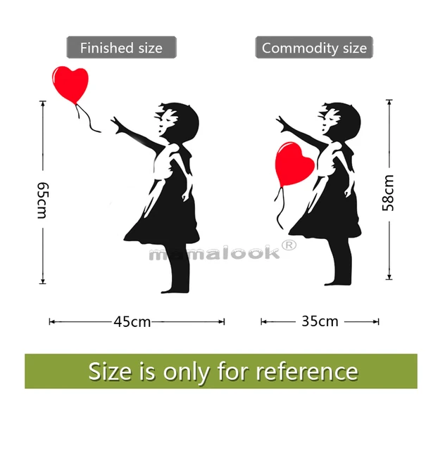 Banksy Wall Decal Balloon Girl Banksy Vinyl Sticker 02-L