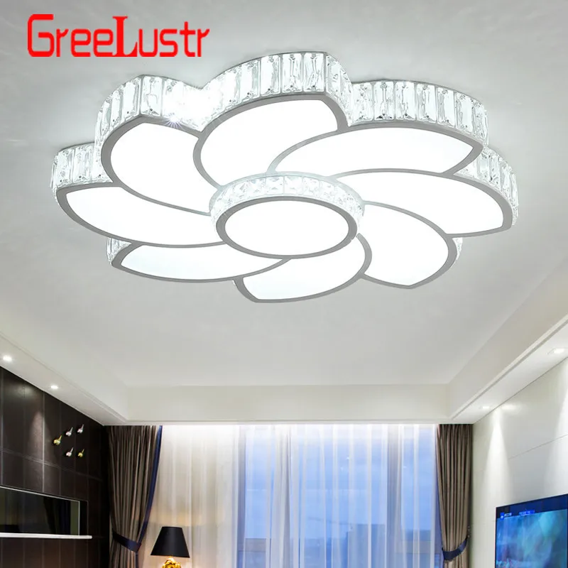 

Simple modern light luxury LED ceiling lamp crystal creative windmill ceiling lamp crystal flower bedroom warm romantic lamps