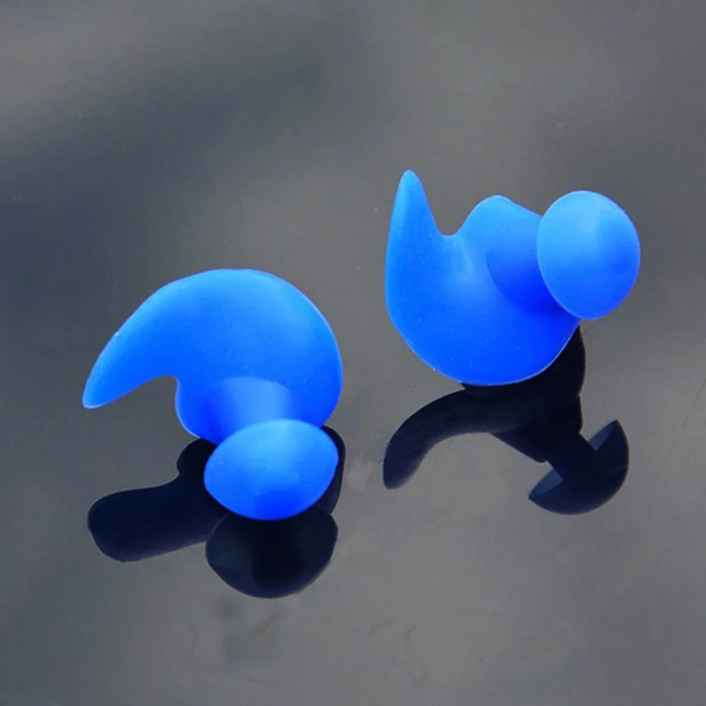 1 Pair Soft Swim Ear Plugs Silicone Waterproof Dustproof Spiral
