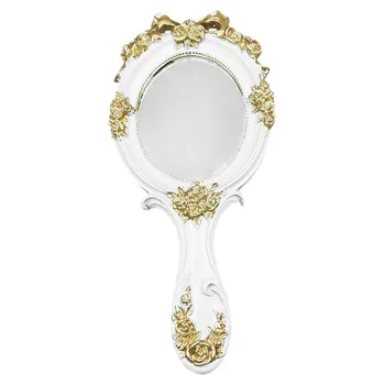 

1Pc Princess Style Handheld Mirror Women Cosmetic Mirror Home Makeup Tool