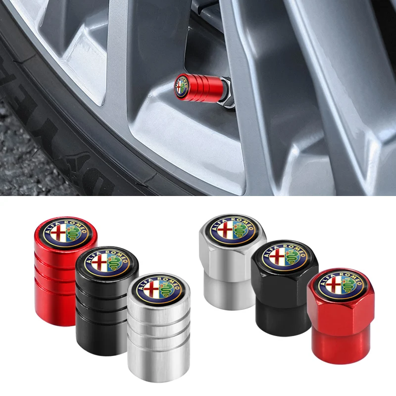 Vástago de válvula de neumático para coche, cubierta de Metal para Alfa Romeo, Giulia, Spider GT, Mito, Stelvio, 4 Uds.