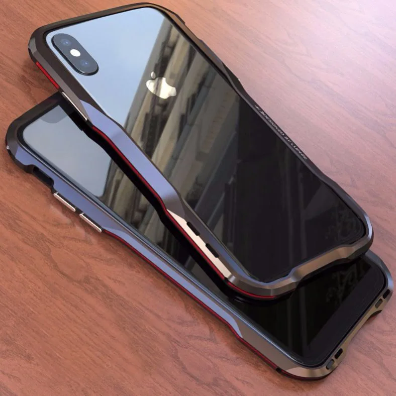Ash and Silver Бампер противоударный Для iphone XR X XS Max 7 8 Plus 11 Pro MAX металлическая рамка шаблон чехол для телефона iphone 11 чехол - Цвет: Ash and Silver