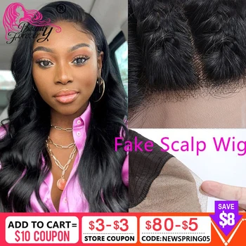 

Beauty Forever Fake Scalp Wig Body Wave Lace Front Human Hair Wigs Brazilian Invisible Knots Fake Scalp Lace Front Wigs Remy