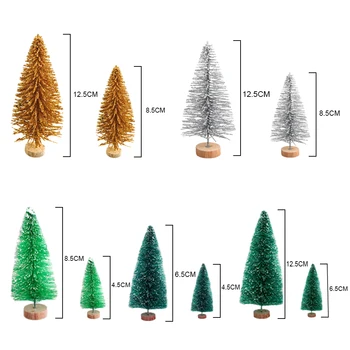

Snow Christmas Tree Frost Wood Base Living room Xmas Unique shape 40 Pcs