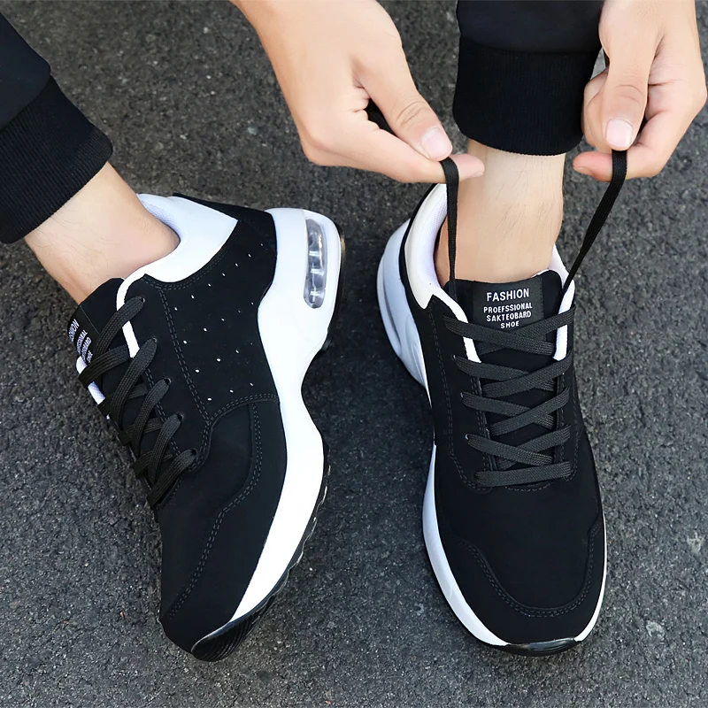 Кроссовки; женская спортивная обувь; мужская обувь на шнуровке; обувь для бега; портативная и дышащая повседневная обувь для тренировок - Цвет: Черный