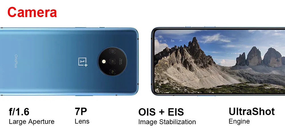 Смартфон OnePlus 7T с глобальной ПЗУ, 8 ГБ, 256 ГБ, Восьмиядерный процессор Snapdragon 855 Plus, 90 Гц, AMOLED экран, 48мп, тройная камера UFS 3,0