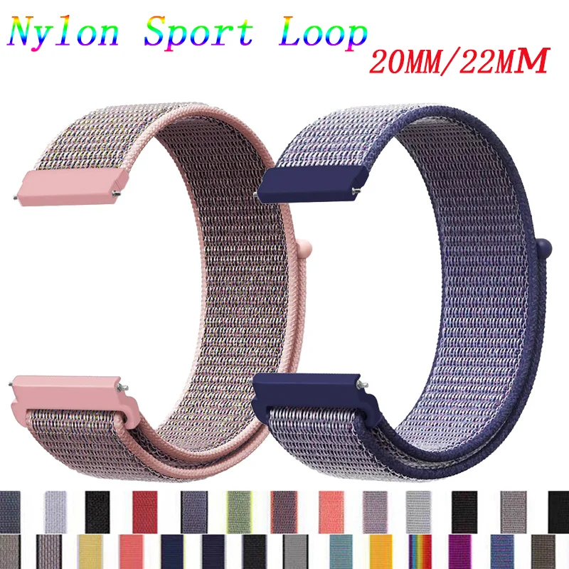 20mm/22mm Nylon band For Amazfit GTS 2 2e strap GTS2 Mini GTR 42mm/47mm GTR2/2e huami Sport Loop belt Bracelet bip | Наручные часы
