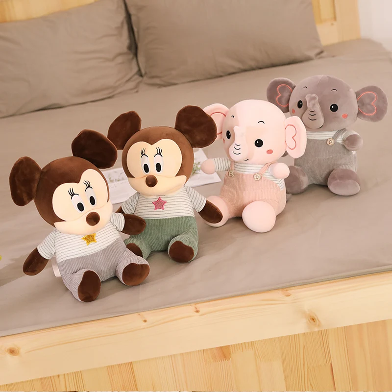 Низкая Цена Kawaii игрушечный слон 35 см чучела Микки и Минни Маус плюшевые куклы подарки на свадьбу, день рождения для детей высокого качества