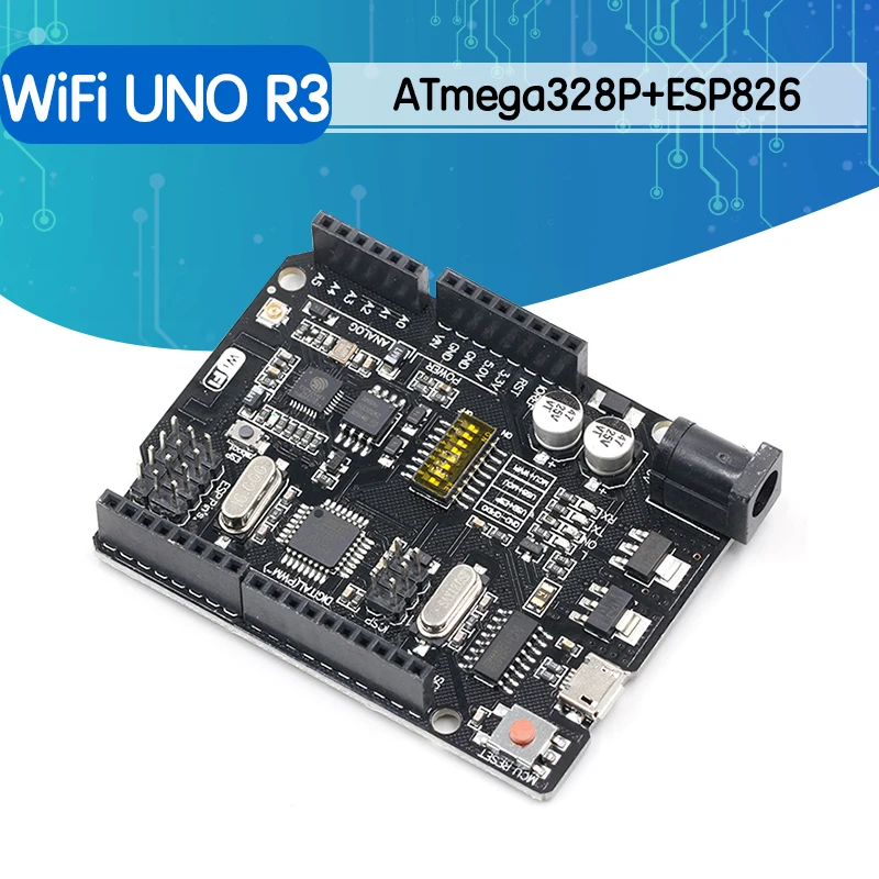 UNO R3 + WiFi ATmega328P ESP8266 (память 32 Мб) Φ CH340G для Arduino Uno NodeMCU WeMos Новое поступление |