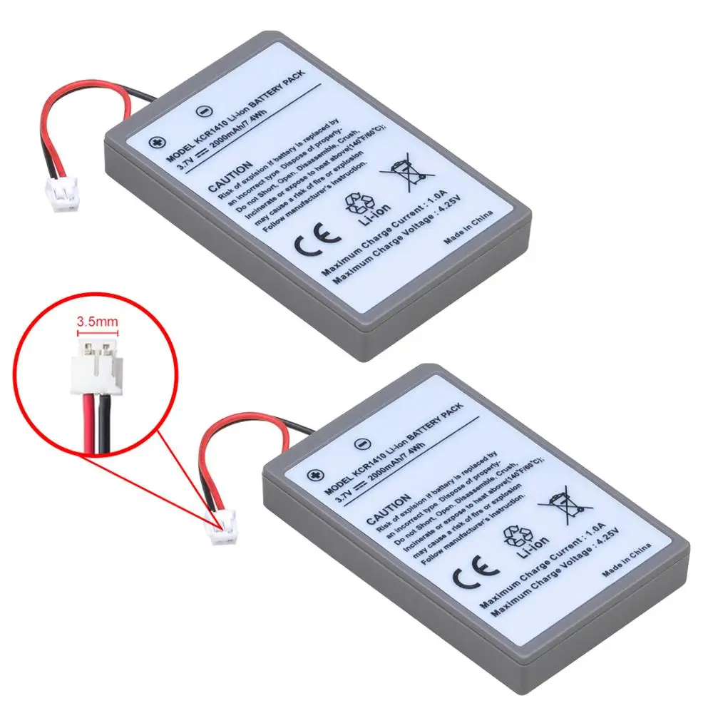 

2pcs 2000mAh Battery Battery for Sony PS4 Pro Slim Bluetooth DualShock Controller Second Generation CUH-ZCT2 or CUH-ZCT2U