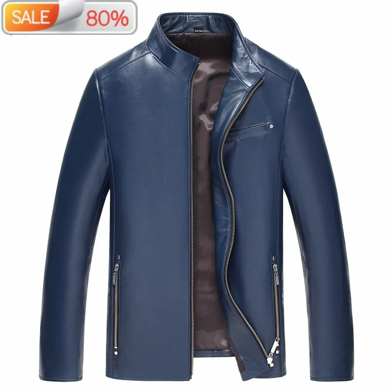 

2020 Short Genuine Jacket 100% Sheepskin Coat Men's Windbreaker Spring Autumn Slim Leather Jackets A1Y190A YY260
