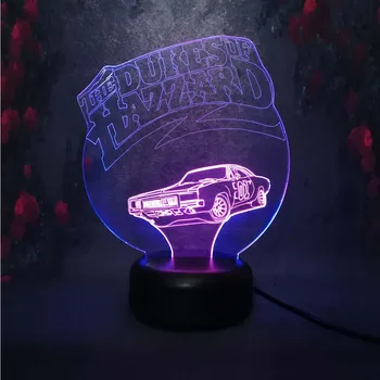 

Creative Cartoon Vehicle USB LED Light Mixed Double Multicolor Change The Dukes of Hazzard 3D Bedside Plug Table Lamp Kid Gift