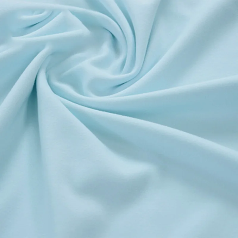 light blue Ворсистая хлопковая трикотажная ткань для малышей, детская одежда, однотонная Удобная хлопковая фланелевая ткань - Цвет: light blue