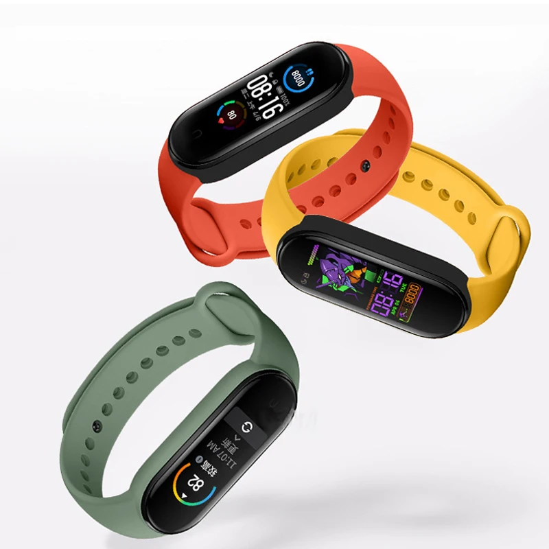 Ремешок силиконовый для Amazfit Band 5 Xiaomi Mi band 4 3 сменный Браслет с nfc принтом 5|Ремешки