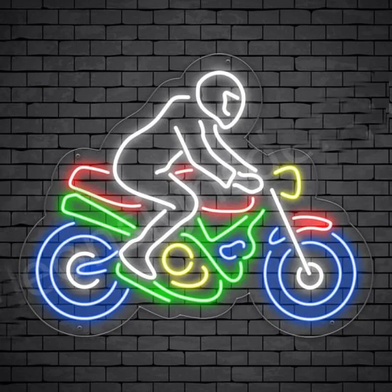 Insegne Al Neon Deposito Moto Neon Sign Motor Riders Bike Impact Attract Restaurant Fight Light Design Personalizzato Iconic Sign