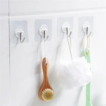 

Kitchen Nail-Free Seamless Hook Strong Transparent Suction Cup Wall Hook Kitchen Bathroom Towel Clothes Hook