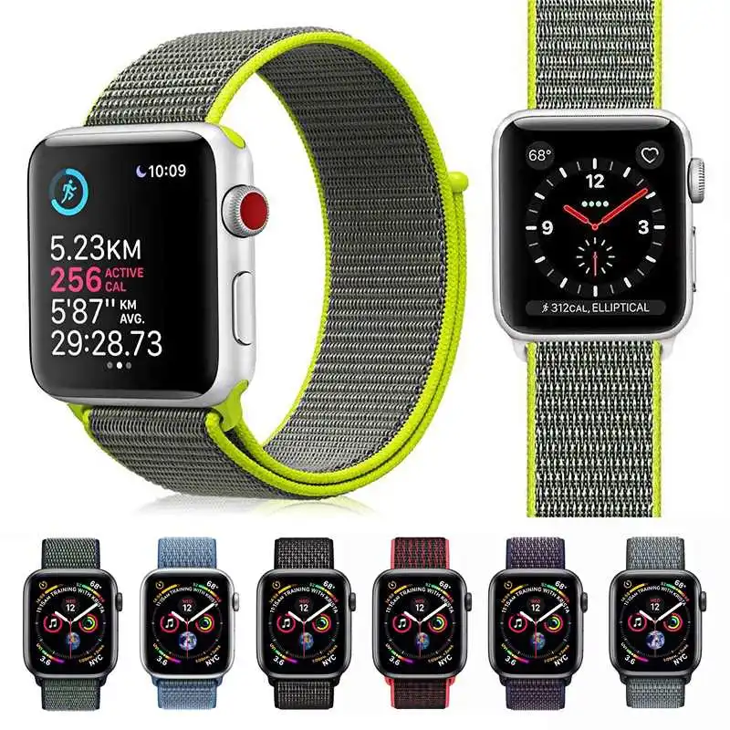 Ремешок нейлоновый для Apple Watch Band 44 мм 40 38 42 браслет смарт-часов iWatch Series SE 6 5 4 3 2 |