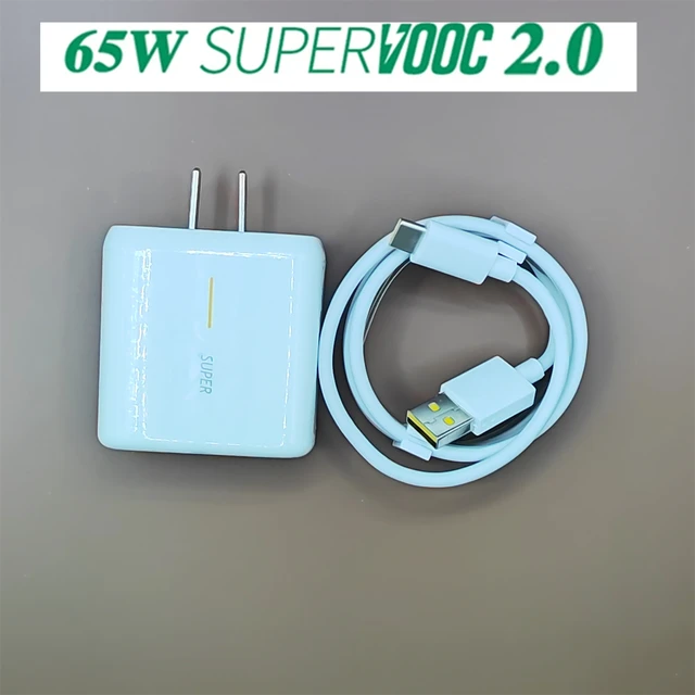 65W Cargador Rápido con Cable USB C 1M para OPPO Supervooc Charge