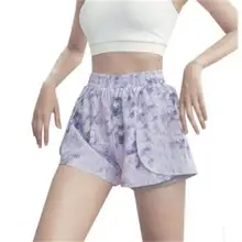Летние Поддельные Две части Йога быстросохнущие беговые женские шорты с модным принтом для фитнеса бега femme короткие брюки