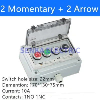 Description Picture 5 of itemOutdoor Waterproof Button Control Switch Box Emergency Stop Start Indication Lamp Self Recovery Switch Junction Box 220VAC