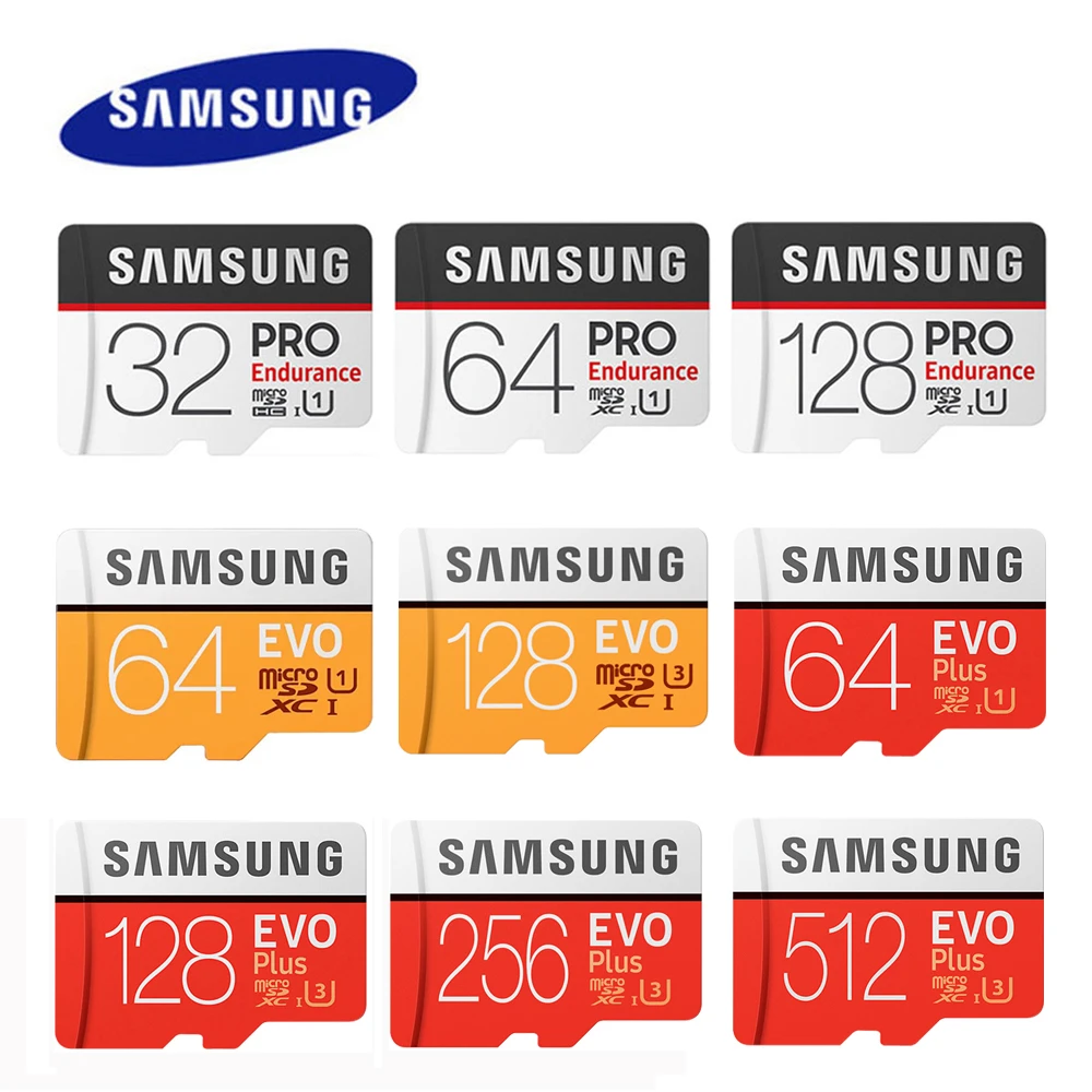 Samsung Memory Card Evo Plus Micro Sd 64gb Class 10 U1 Microsd Card C10 Uhs I Trans Flash 128gb 256gb 512gb U3 4k Micro Sdxc Memory Cards Aliexpress