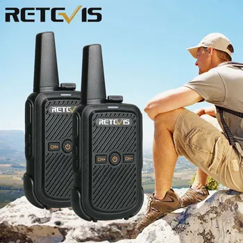 

Retevis RT15 Rechargable Walkie Talkie 2pcs Mini Radio Station Portable Walkie-Talkie UHF USB Charging with Programming Cable