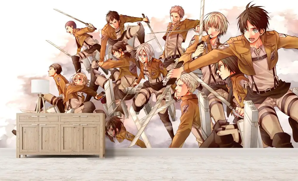 [Самоклеющиеся] 3D Attack On Titan 361 Япония Аниме настенная бумага настенная печать настенные наклейки живот