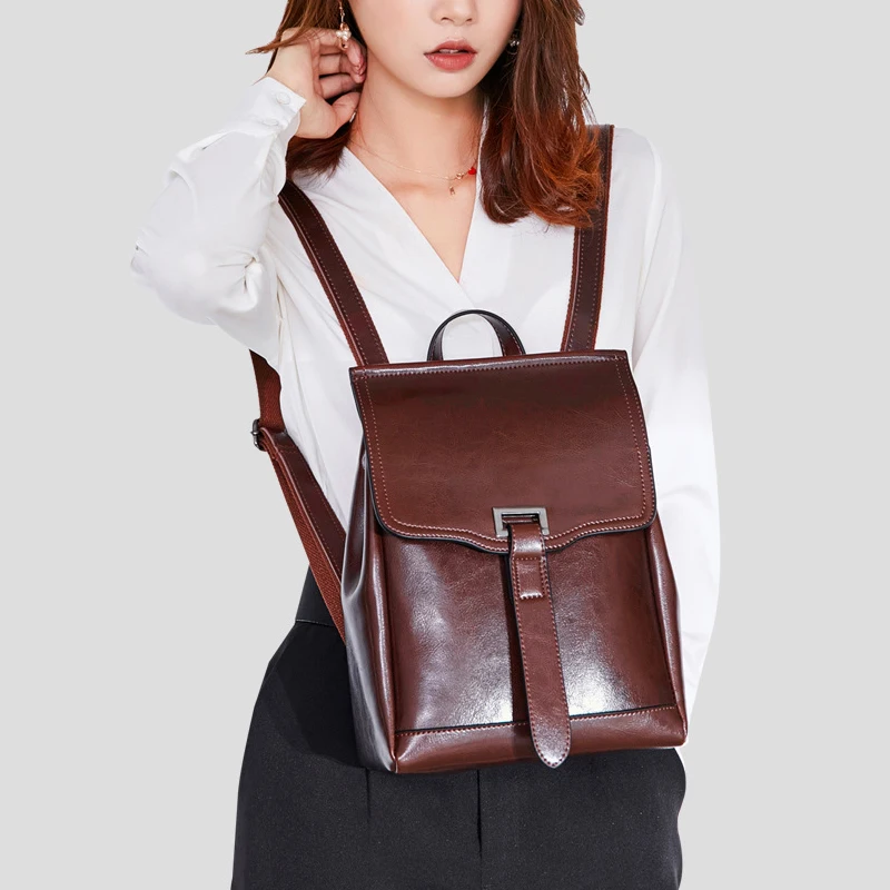 REALER Модный женский рюкзак для девочек-подростков, высококачественные кожаные рюкзаки, винтажная школьная сумка, женская сумка через плечо
