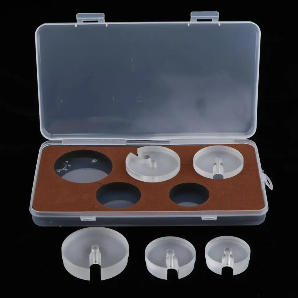 

5pcs Watch Press Set, 39mm to 59mm Watch Case Closer, Watch Repair Kit, Clear