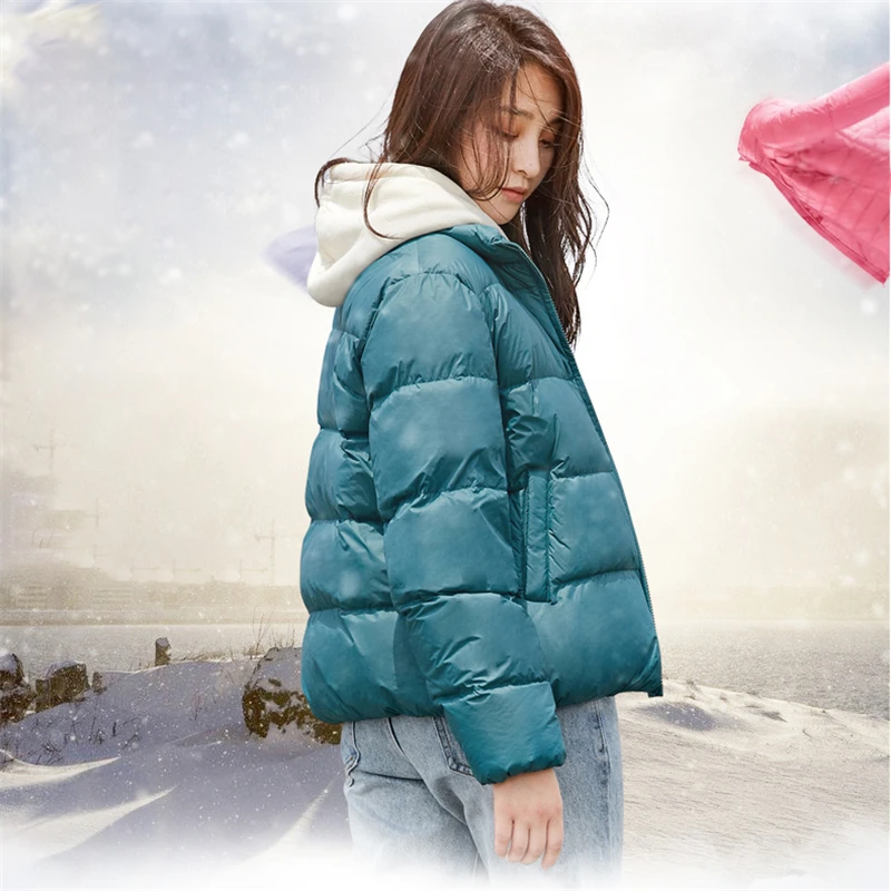 

Women Down Coats Female Short Coat Winter Thermal Casual Thicken Black Red Jacket Fashion 2019 New Ladies Duck Down Light Coat
