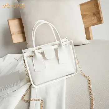 

Portable Shoulder Handbags Women Classic Creative Delicate Design Chic Transparent PVC Clutch Jelly Tote Composite Set