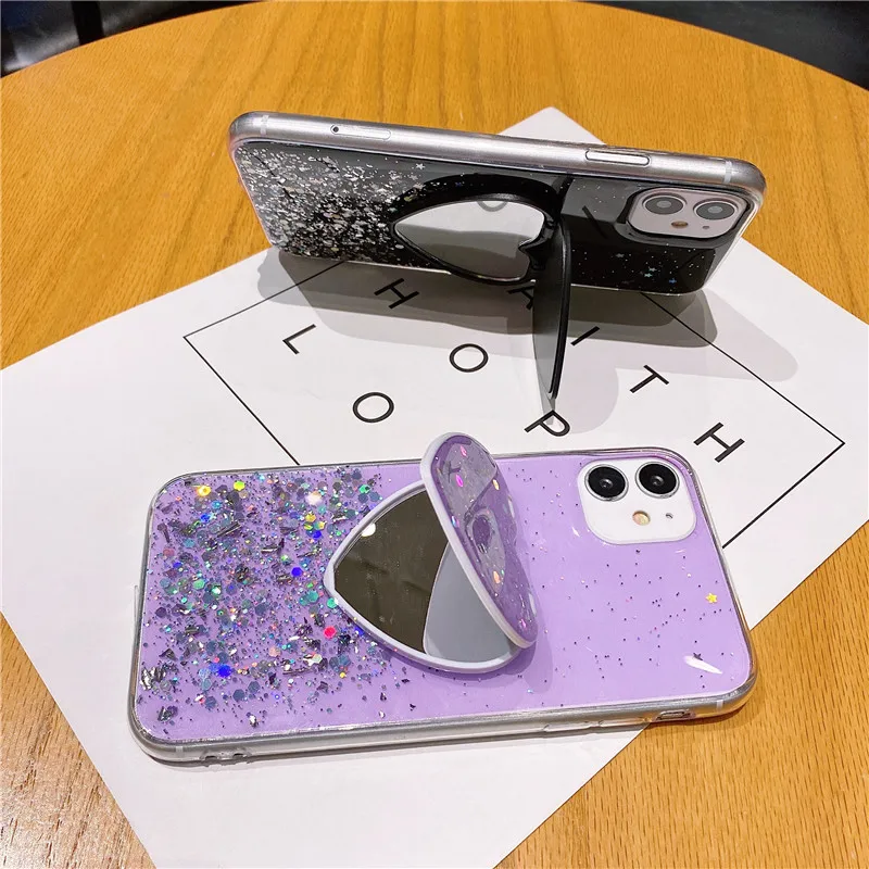 Модный зеркальный блестящий мягкий чехол в форме сердца для Samsung Galaxy S20 S10 E Note 10 Pro